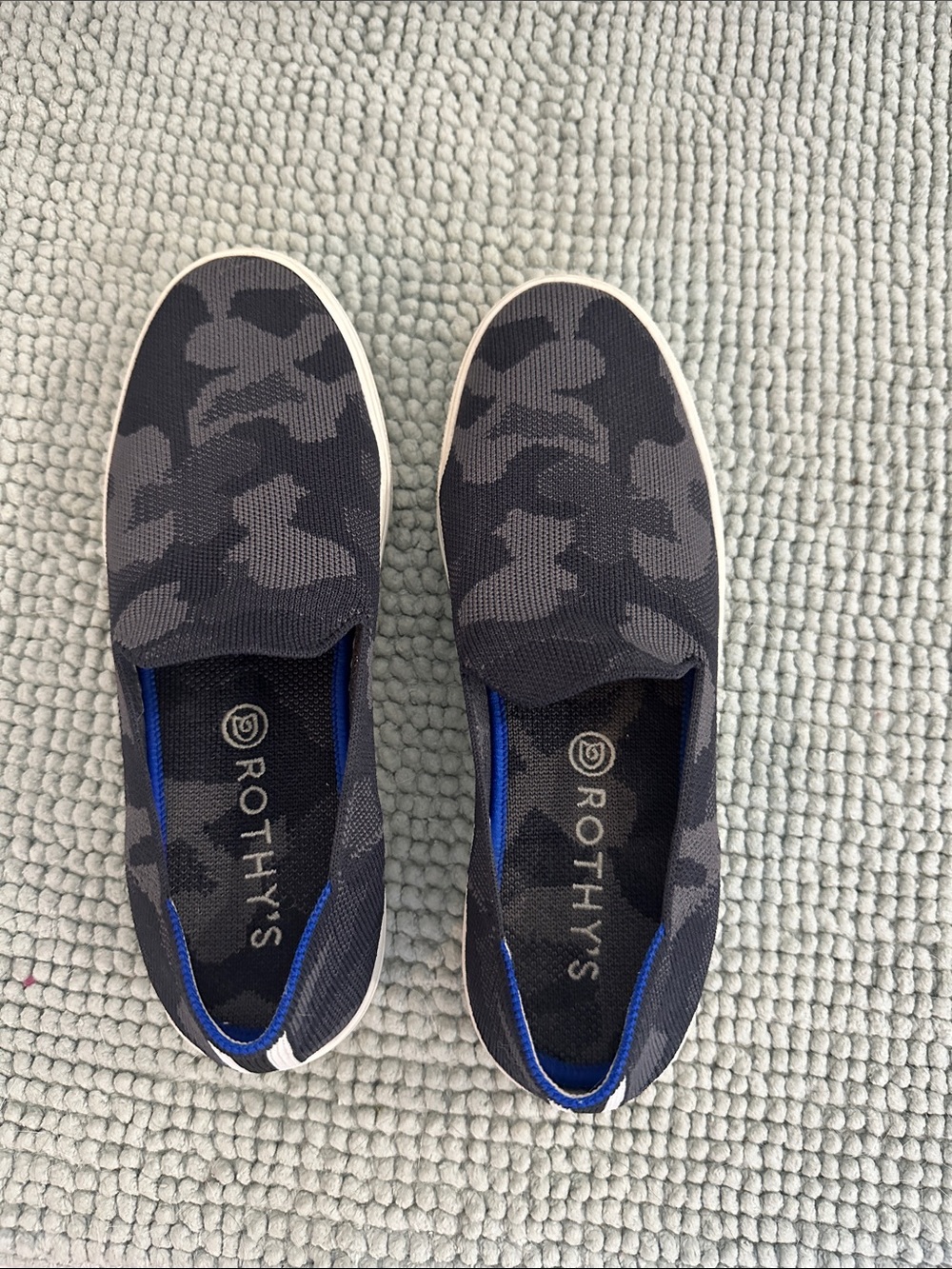 Rothy's Women’s Slip-On Sneaker in Black and Gray Camo